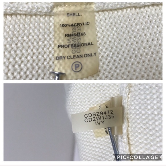 Calvin Klein Boho White Knit Midi Dress Cowl M - Picture 8 of 13